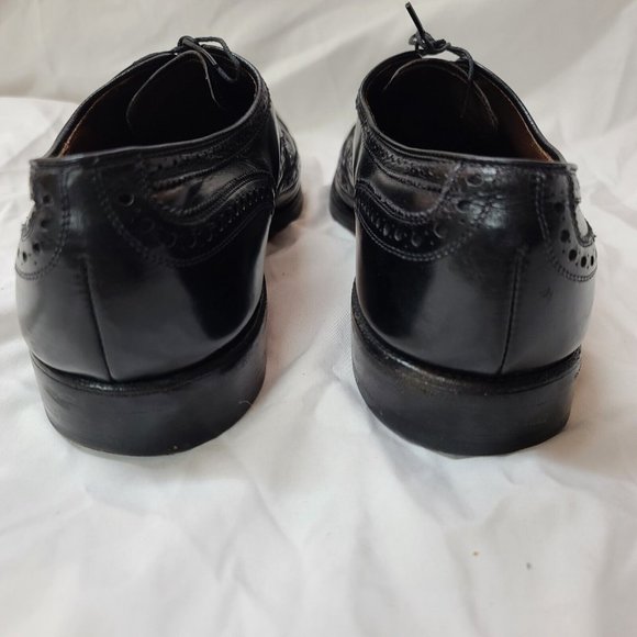 Allen Edmonds McAllister Mens 10B Black Wingtip Oxford Dress Shoes USA 6215 main image 13